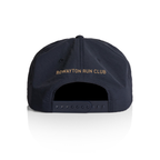 Navy blue cap with 'Rowayton Run Club' text on a white background